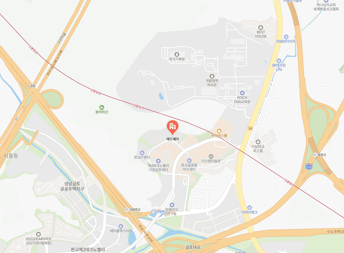 애드에어 오시는 길 지도